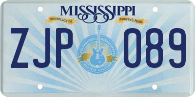 MS license plate ZJP089