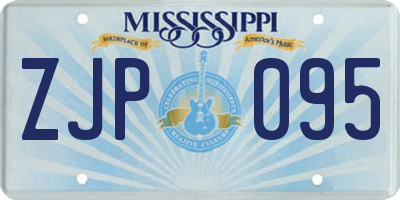 MS license plate ZJP095