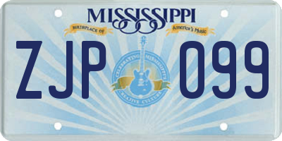 MS license plate ZJP099