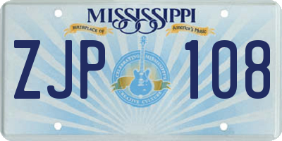 MS license plate ZJP108