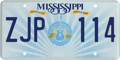 MS license plate ZJP114