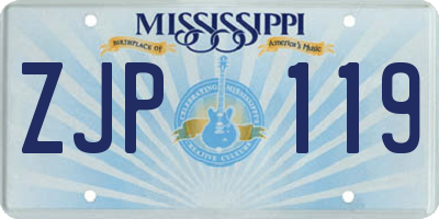 MS license plate ZJP119