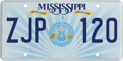MS license plate ZJP120