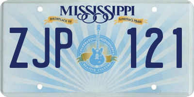 MS license plate ZJP121