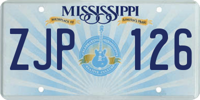 MS license plate ZJP126