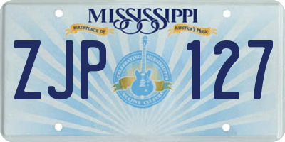 MS license plate ZJP127