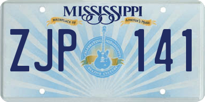 MS license plate ZJP141