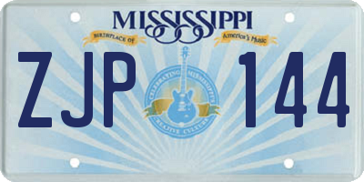 MS license plate ZJP144