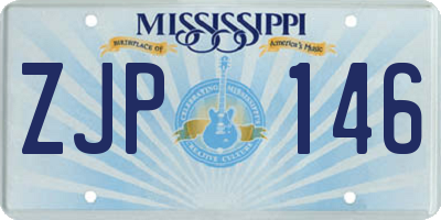 MS license plate ZJP146