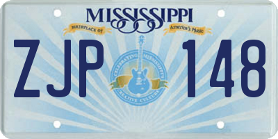MS license plate ZJP148