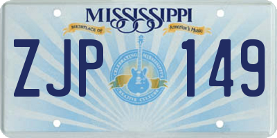 MS license plate ZJP149