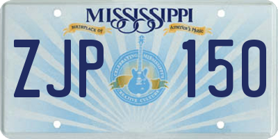 MS license plate ZJP150