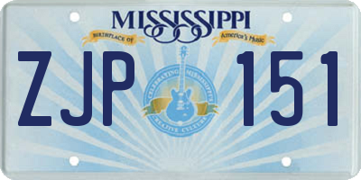 MS license plate ZJP151