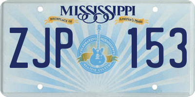 MS license plate ZJP153