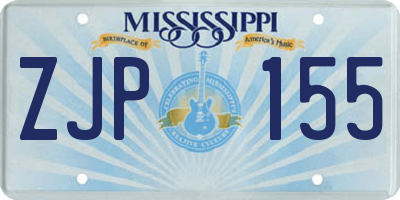 MS license plate ZJP155