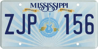 MS license plate ZJP156