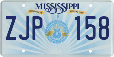 MS license plate ZJP158
