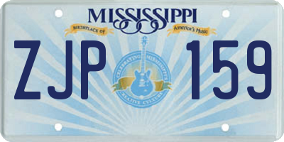 MS license plate ZJP159