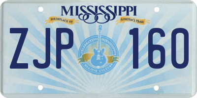 MS license plate ZJP160