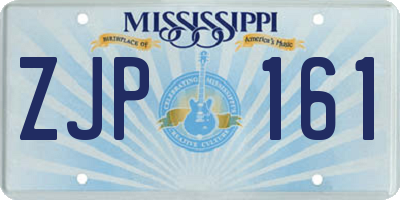MS license plate ZJP161