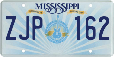 MS license plate ZJP162