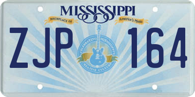 MS license plate ZJP164