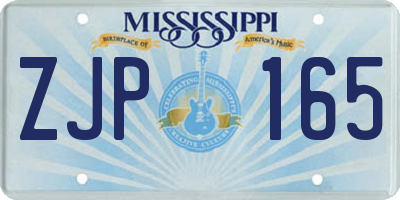 MS license plate ZJP165