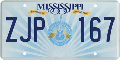 MS license plate ZJP167