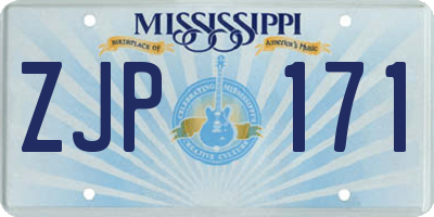 MS license plate ZJP171