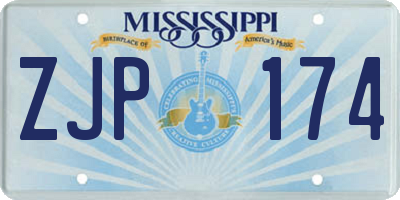 MS license plate ZJP174