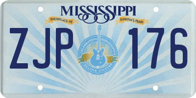 MS license plate ZJP176