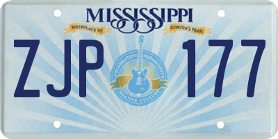 MS license plate ZJP177