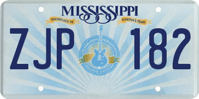 MS license plate ZJP182