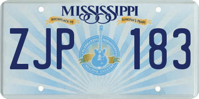 MS license plate ZJP183