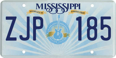 MS license plate ZJP185