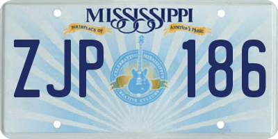 MS license plate ZJP186