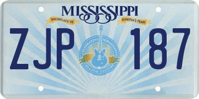 MS license plate ZJP187