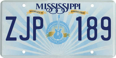 MS license plate ZJP189