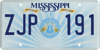 MS license plate ZJP191
