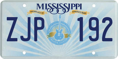 MS license plate ZJP192