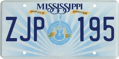 MS license plate ZJP195