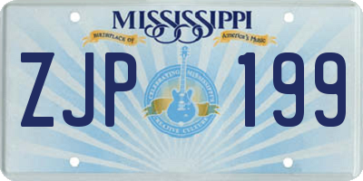 MS license plate ZJP199