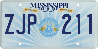 MS license plate ZJP211