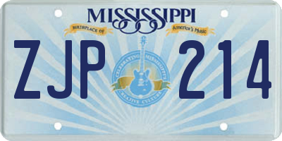 MS license plate ZJP214