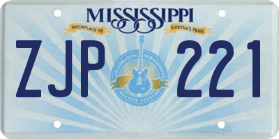 MS license plate ZJP221