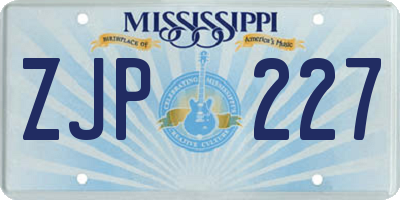 MS license plate ZJP227