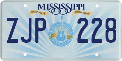 MS license plate ZJP228