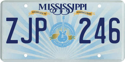 MS license plate ZJP246