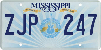 MS license plate ZJP247
