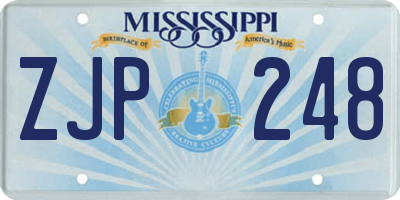 MS license plate ZJP248